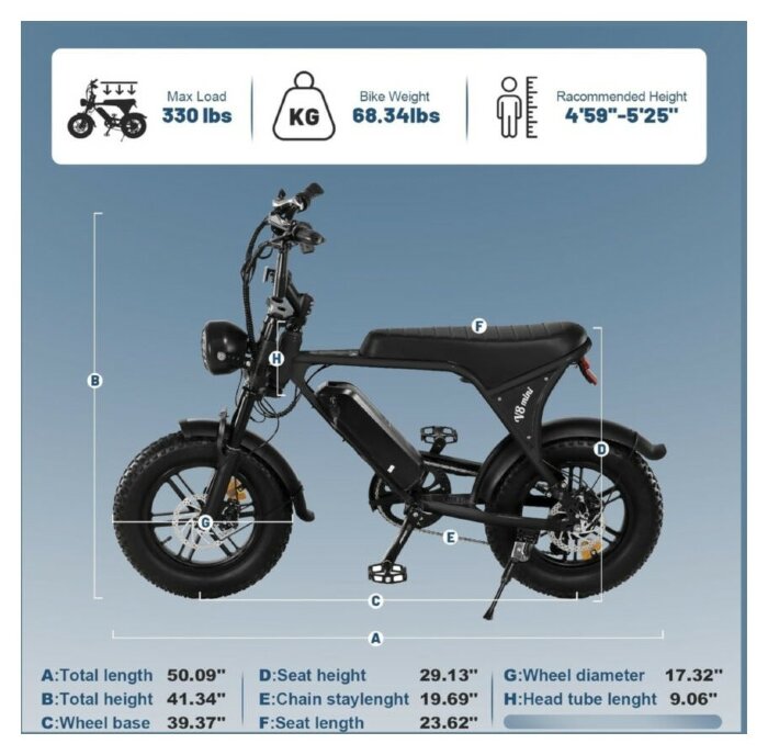 Електровелосипед Maraton Cruzzer V8 Mini Чорний