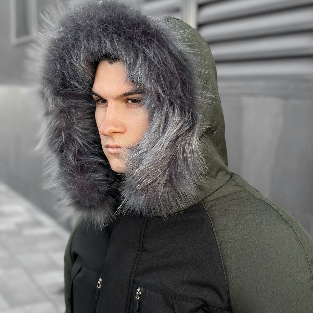 Парка чоловіча зимова з капюшоном Pobedov Seniora Udacha Gray