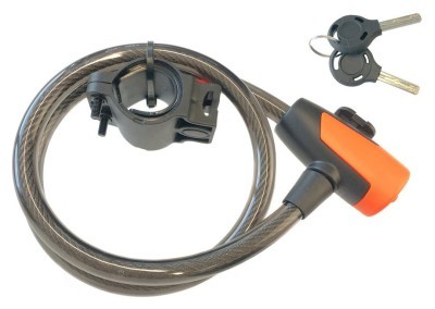 Замок для велосипеда тросовий Tempesta KEY LOCK Black/orange (FSD-LK127005)