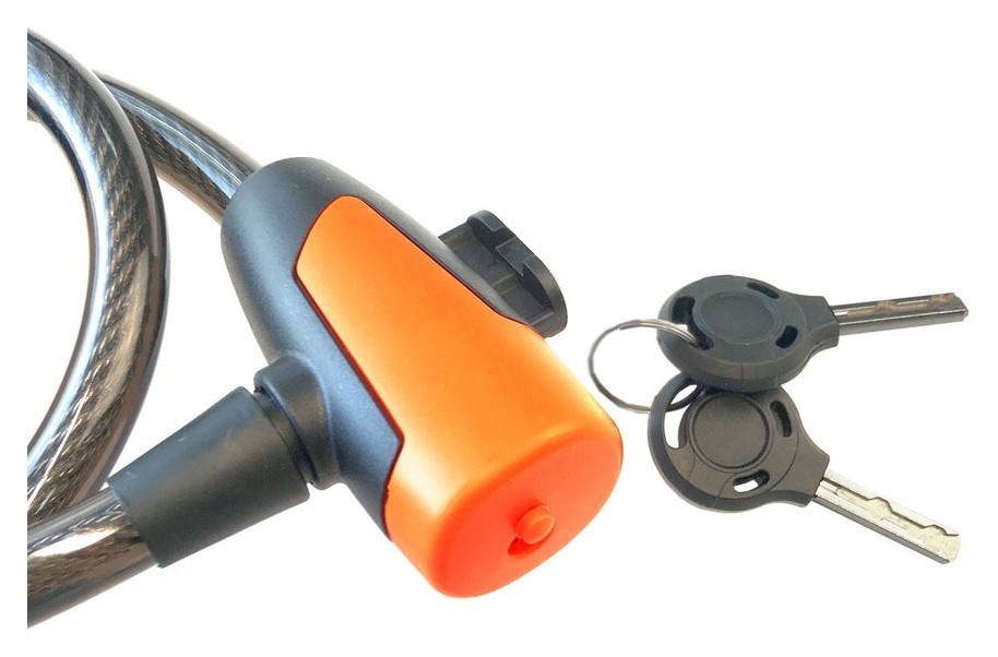 Замок для велосипеда тросовий Tempesta KEY LOCK Black/orange (FSD-LK127005)