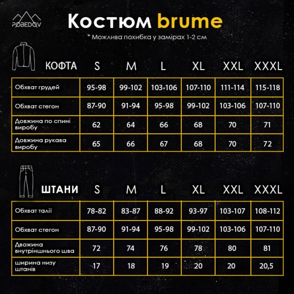 Спортивний костюм чоловічий темно-сірий кофта зі штанами Pobedov Brume