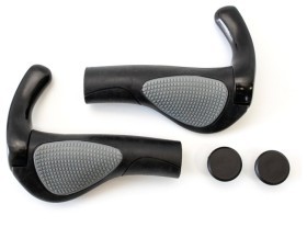 Гріпси ергономічні L130mm BRAVVOS FL-430-1 з алюм. чорним ріжками чорні