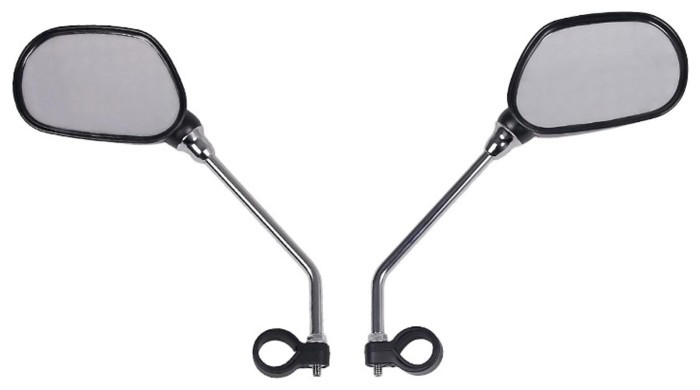 Дзеркало з кріпленням на кермо Пластик BEcool BC-BM106 чорний зі сріблястим