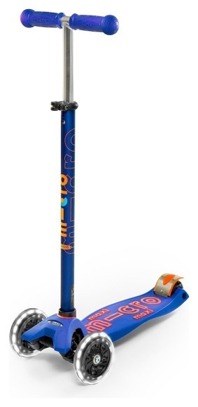 Самокат MICRO серії "Maxi Deluxe" - СИНІЙ (до 50 kg, 3-х колісний, LED)