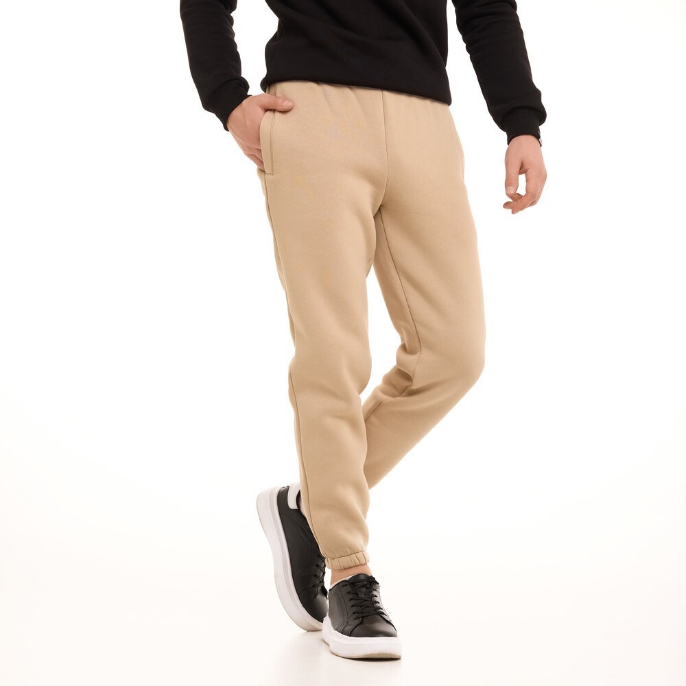 Чоловічі штани джогери з кишенями пісочні Pobedov 007 ЗИМА