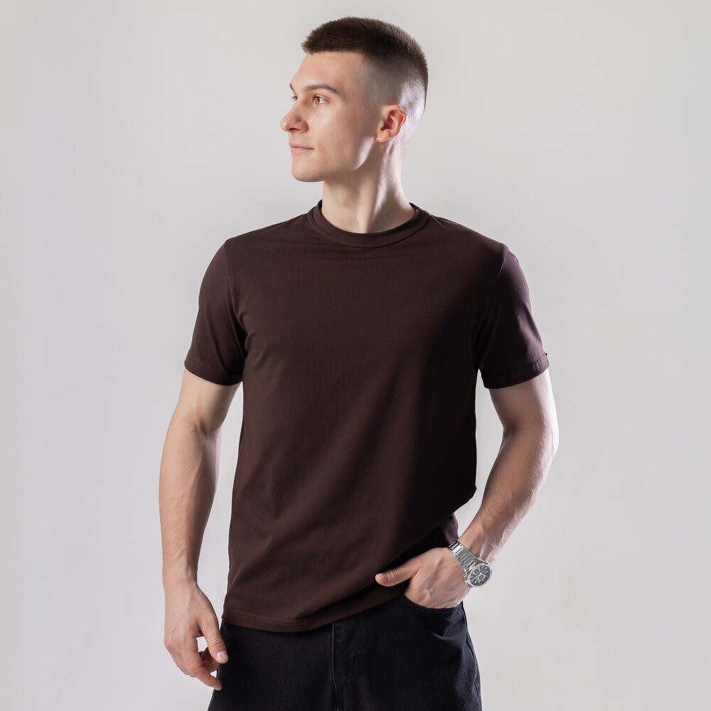 Чоловіча футболка бавовняна Pobedov Peremoga шоколадна