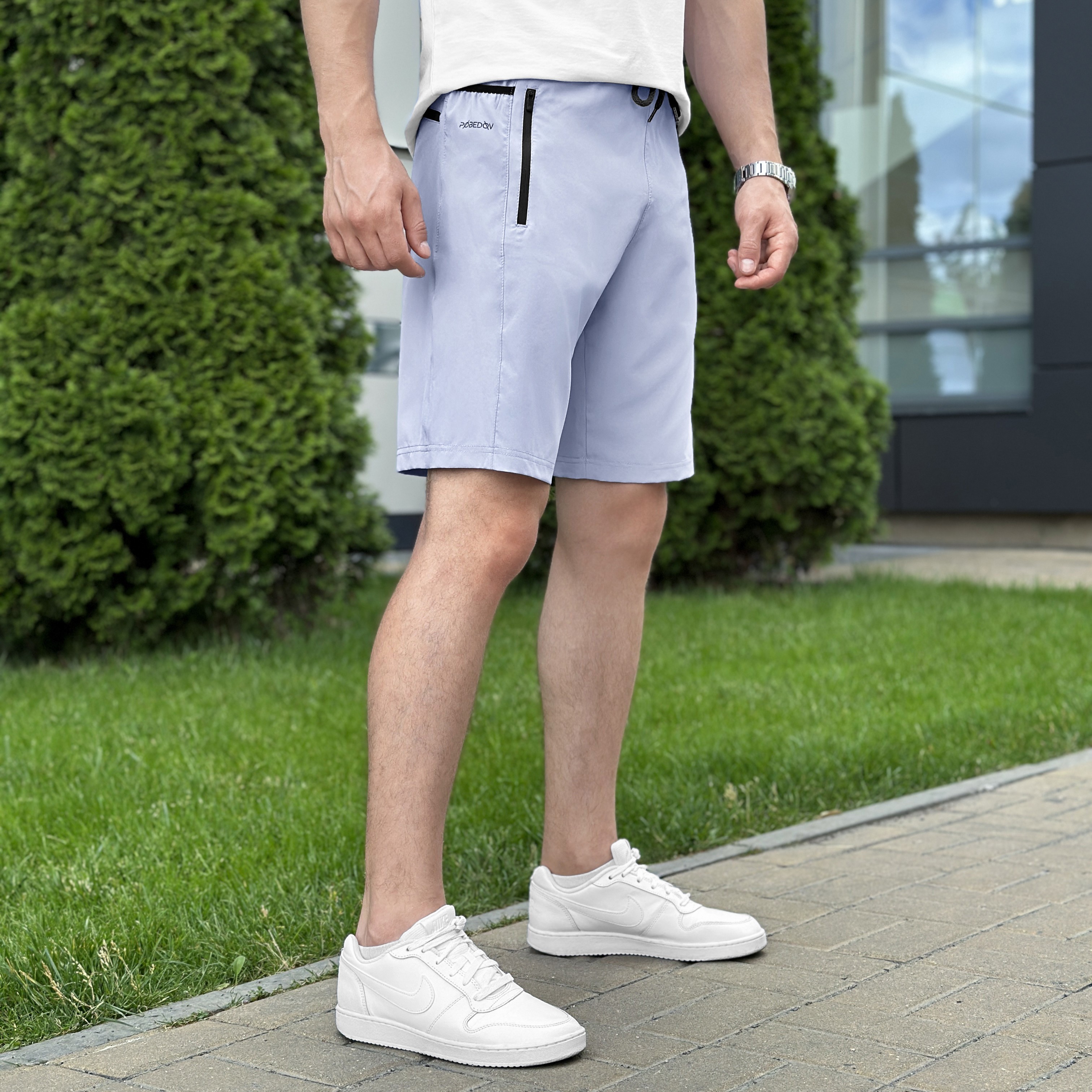 Чоловічі шорти прямого крою сірі Pobedov Vil'nyy