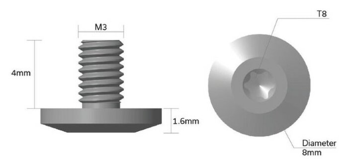 Гвинти сталеві 2 шт. сірий та чорний (d-8 мм) Civivi CA-11B