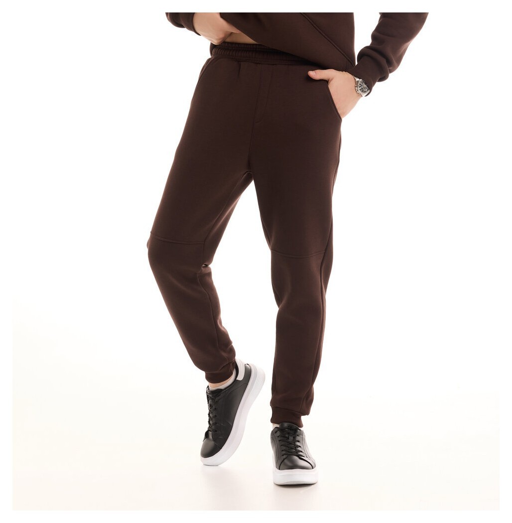 Шоколадний чоловічий спортивний костюм осінь/зима з капюшоном Pobedov Space