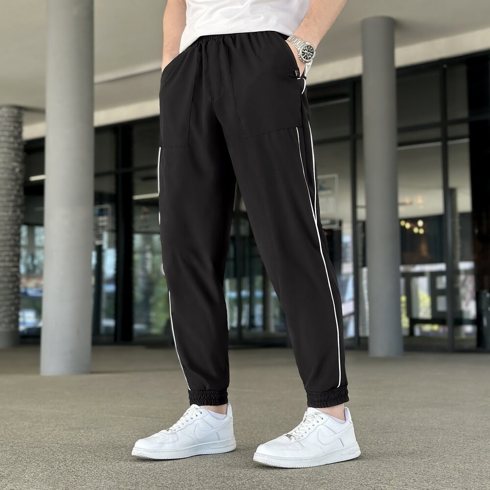 Весняні літні чоловічі чорні джогери із софту Pobedov Weekend