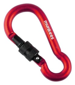 Munkees 3247 карабін Pear with Screw Lock 7 mm x 70 mm red