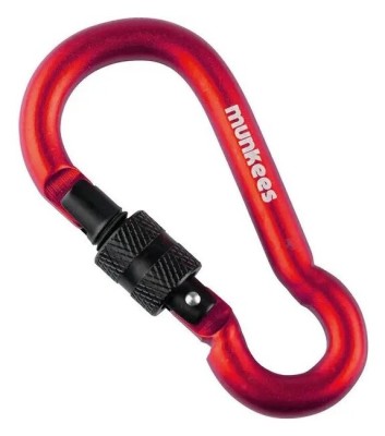 Munkees 3247 карабін Pear with Screw Lock 7 mm x 70 mm red