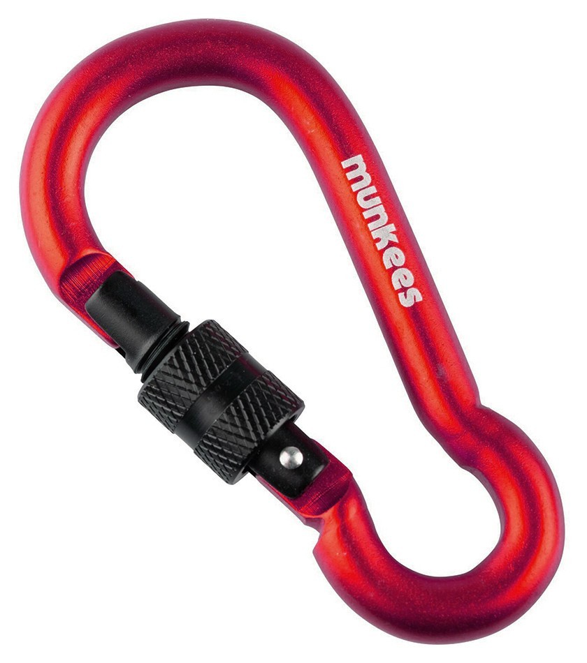 Munkees 3247 карабін Pear with Screw Lock 7 mm x 70 mm red