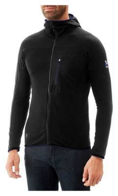 Кофта флісова чоловіча Millet TRILOGY LIGHTGRID HOODIE M L Black/noir 0247 (MIV8441-WRH)