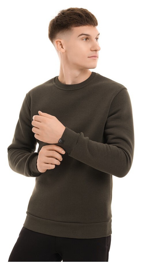 Світшот чоловічий однотонний хакі Pobedov 007 ЗИМА