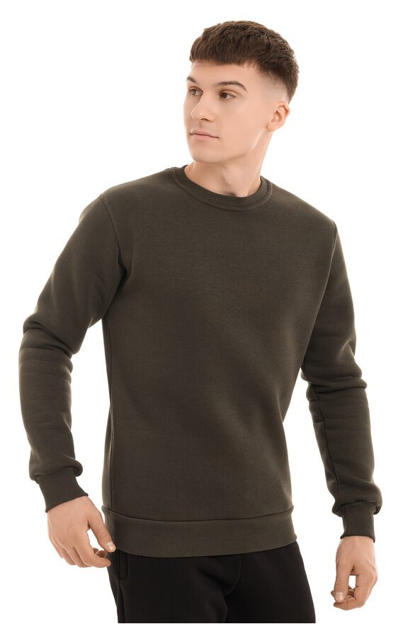 Світшот чоловічий однотонний хакі Pobedov 007 ЗИМА