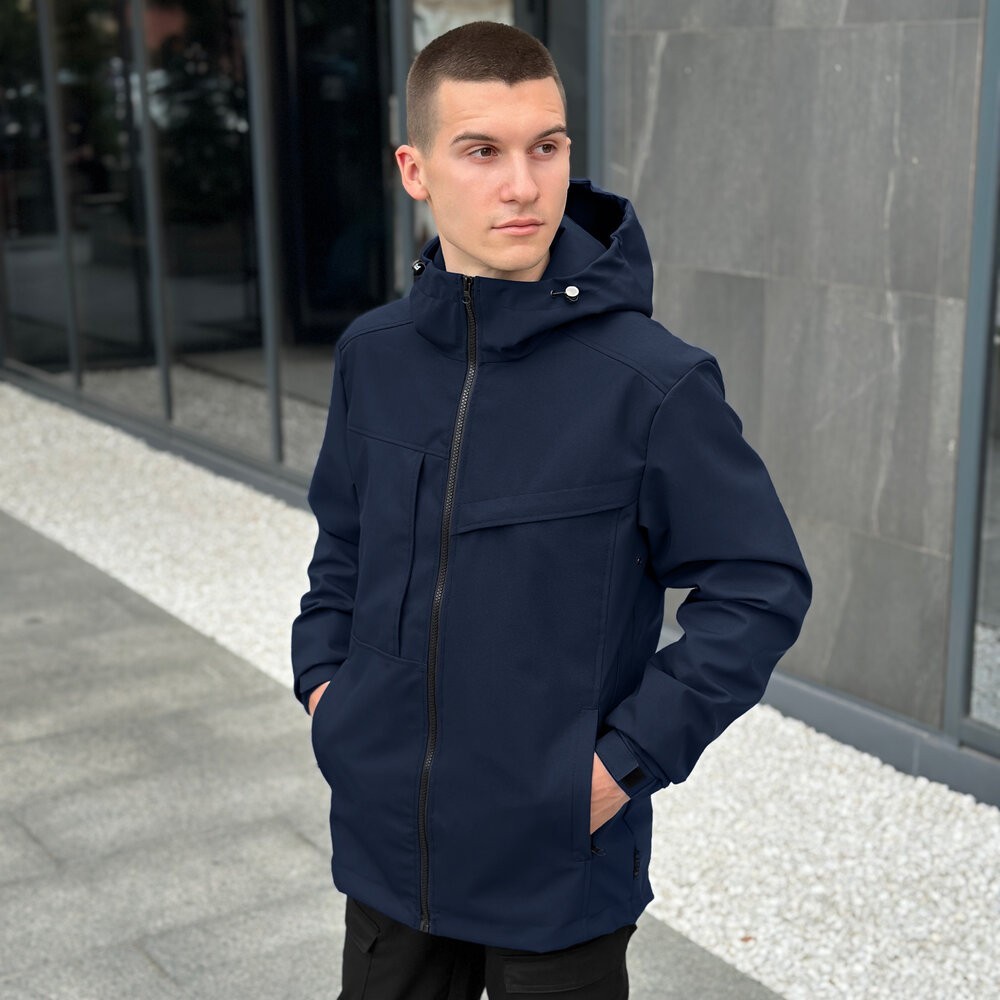 Темно-синя чоловіча повсякденна куртка на весну і осінь Pobedov Shum