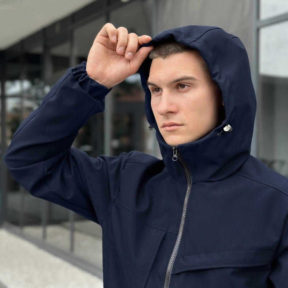 Темно-синя чоловіча повсякденна куртка на весну і осінь Pobedov Shum