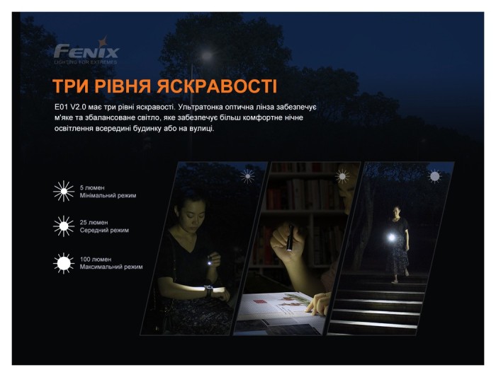 Ліхтар ручний Fenix E01 V2.0 блакитний
