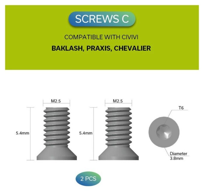 Набір сталевих гвинтів для кліпс Civivi CA-12A