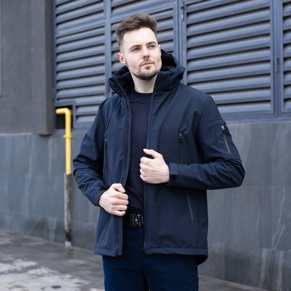 Куртка чоловіча демісезонна з капюшоном Наві Pobedov Motive