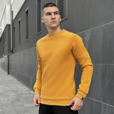 Світшот чоловічий однотонний жовтий Pobedov 007 ЗИМА