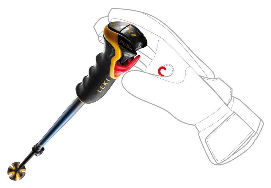 Палиці для гірських лыж Leki SPIFIRE VARIO 3D 110-140см Denim blue/blue/mustard yellow (65067101-WRH)