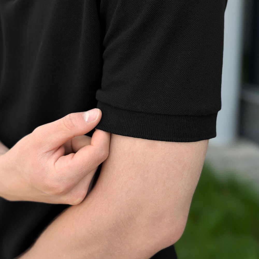 Чоловіча футболка поло чорна Pobedov Nexus