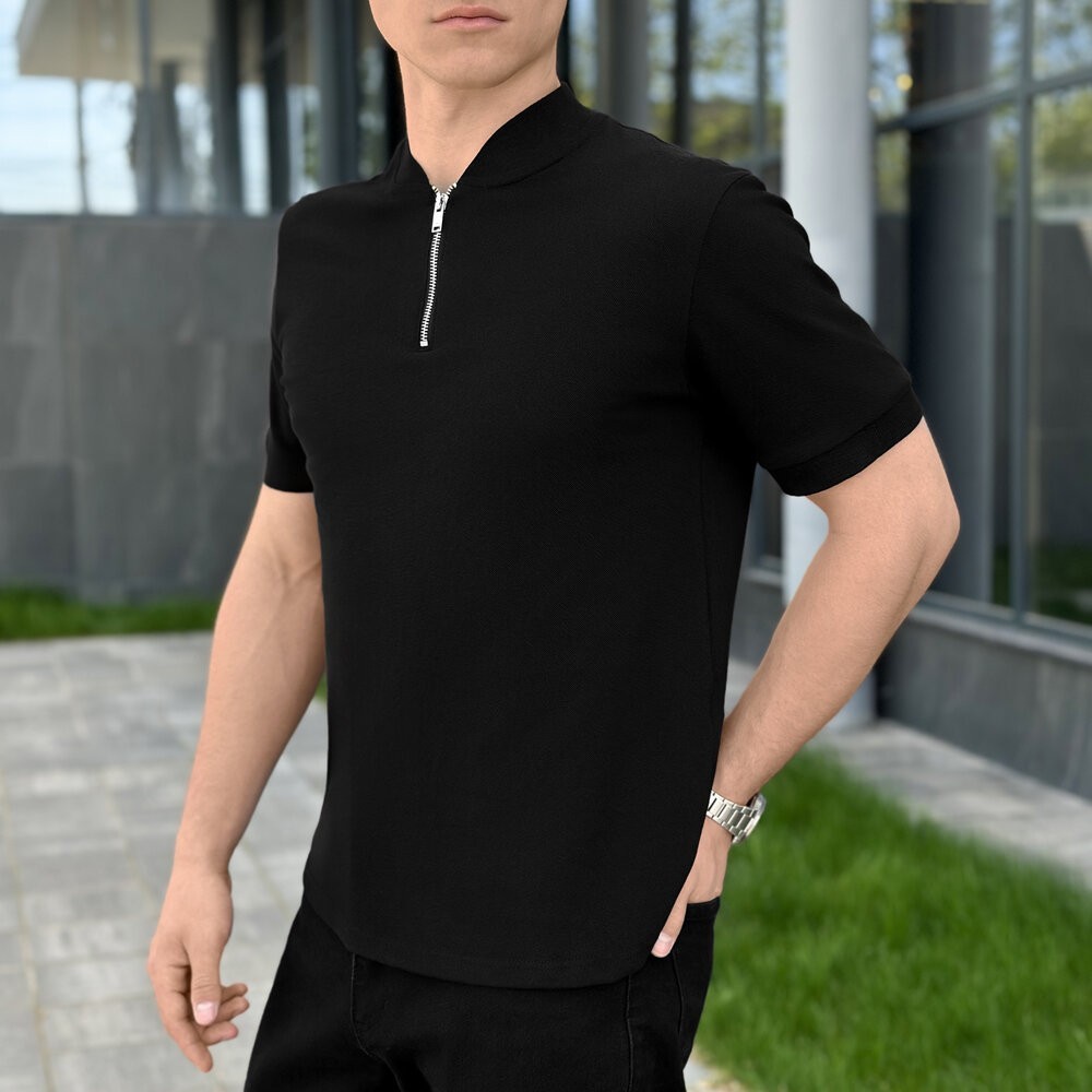 Чоловіча футболка поло чорна Pobedov Nexus