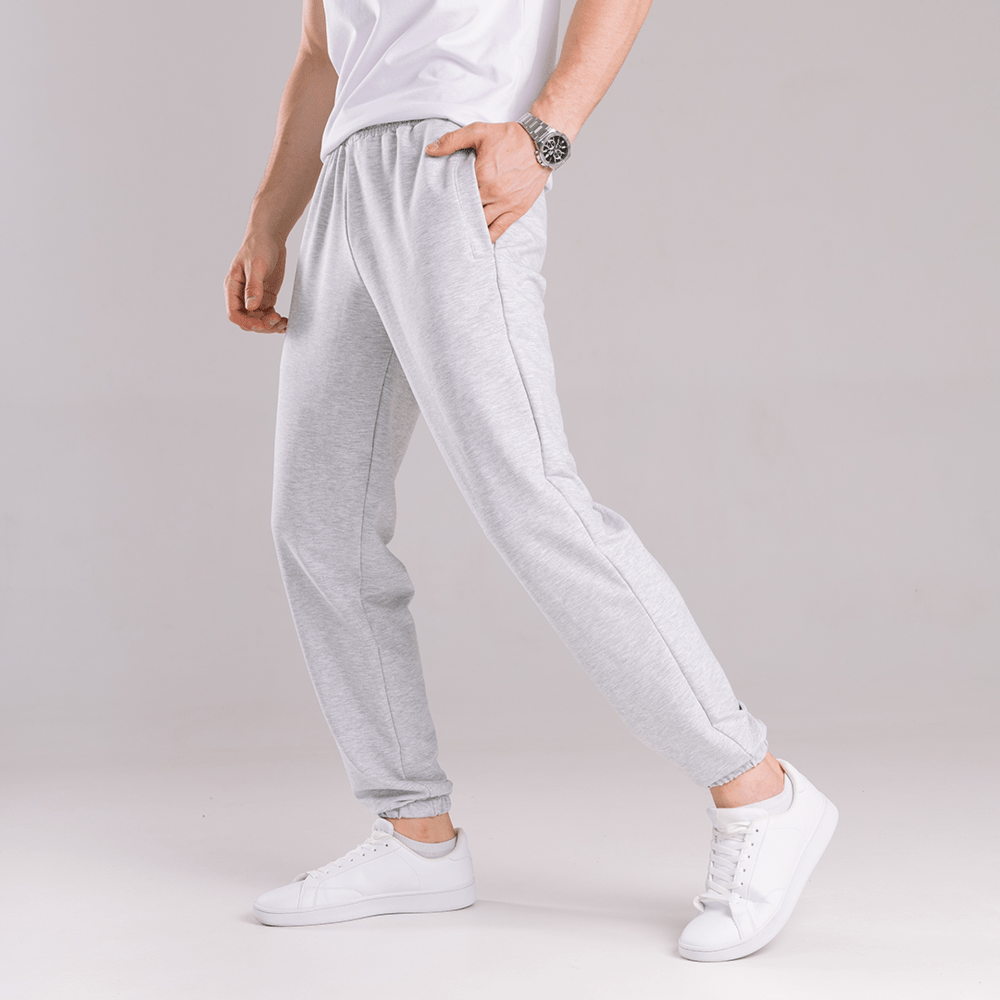 Чоловічі штани джогери з кишенями сірі меланжеві Pobedov 95