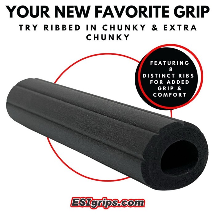 Гріпси ESI Ribbed Chunky Red Silicone Bicycle Grips