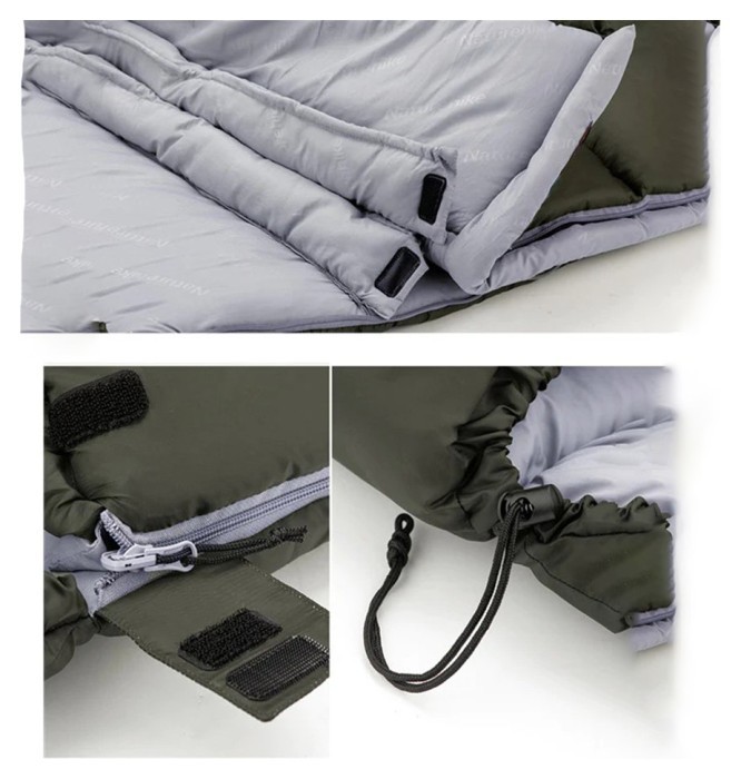 Спальник з капюшоном Naturehike U150 NH20MSD07, (11°C), правий, зелений