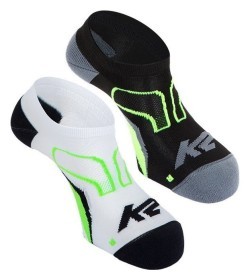 Носки для туризму K2 ACTIVE TECH LOW CUT SOCK 2 PAIRS 35-38 White/n.green+black/n.green (11766)