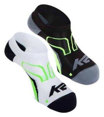 Носки для туризму K2 ACTIVE TECH LOW CUT SOCK 2 PAIRS 35-38 White/n.green+black/n.green (11766)