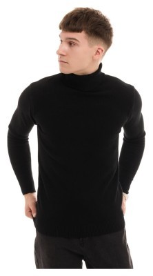 Чоловічий гольф Pobedov Neck. Чорний гольф для чоловіків осінній весняний