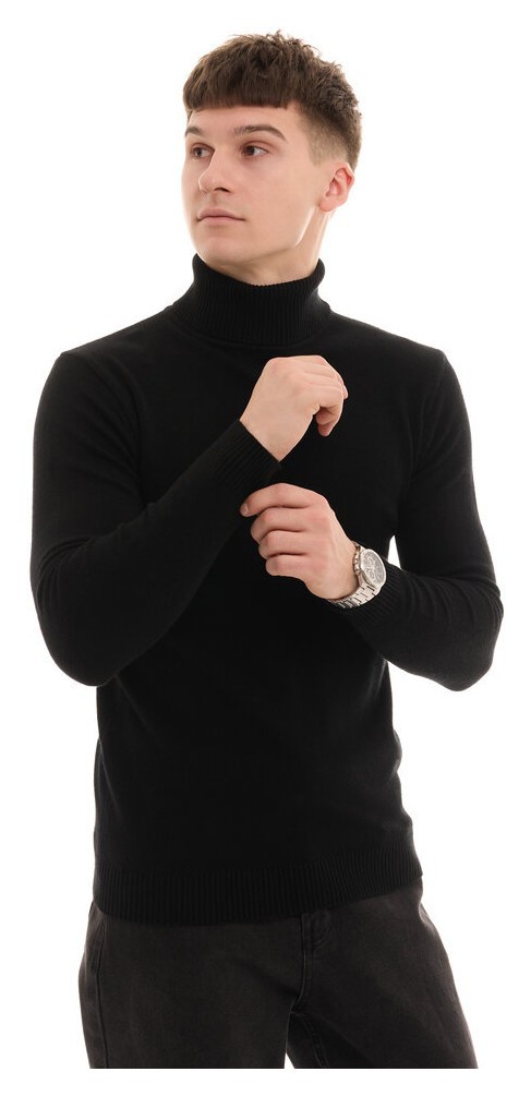 Чоловічий гольф Pobedov Neck. Чорний гольф для чоловіків осінній весняний