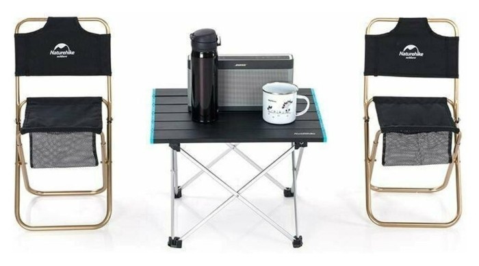 Стіл розкладний Naturehike NH19Z008-Z, алюміній, Розмір L, сірий