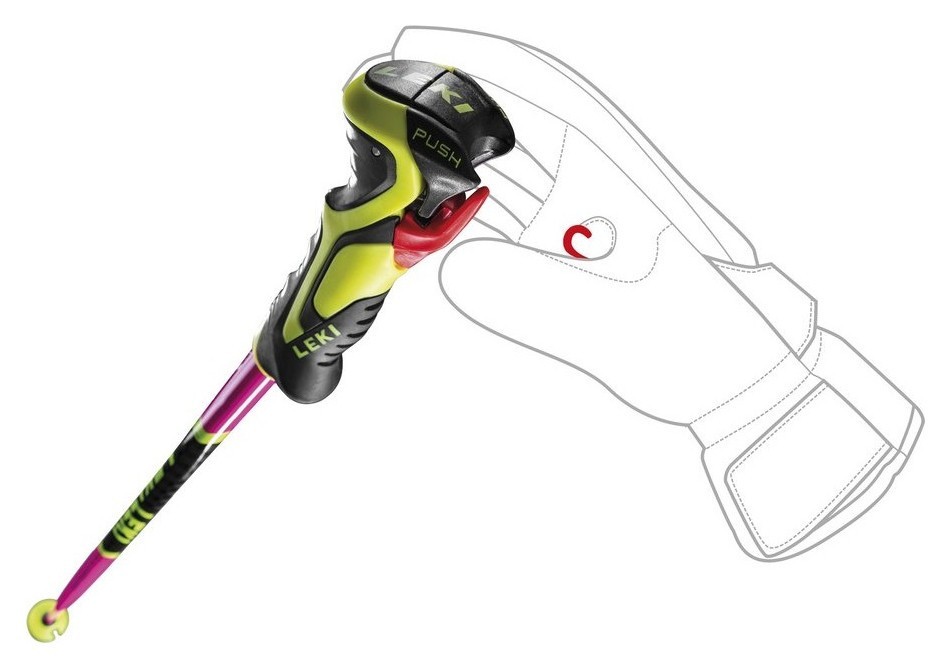 Палиці для гірських лиж для підлітків Leki WCR LITE SL 3D 100см Neon pink/black/neon yellow (65065852-WRH)