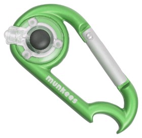 Munkees 1089 брелок-фонарик Carabiner LED with Bottle Opener NEW grass green