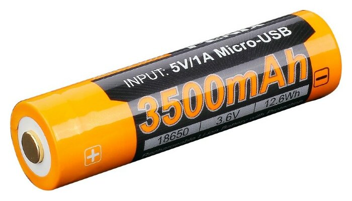 Акумулятор 18650 Fenix (3500 mAh) micro usb зарядка