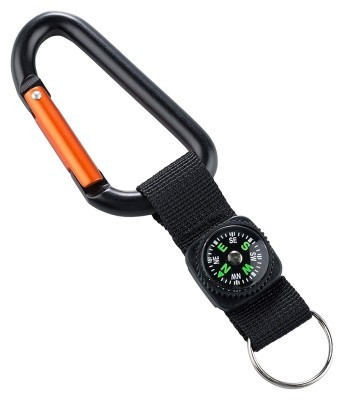 Munkees 3228 карабін 8 мм з strap, compass, keyring black