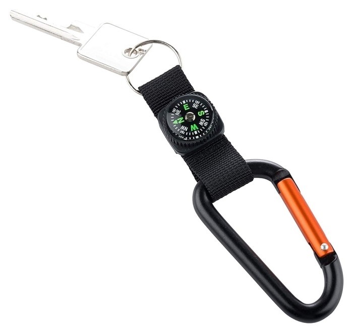 Munkees 3228 карабін 8 мм з strap, compass, keyring black