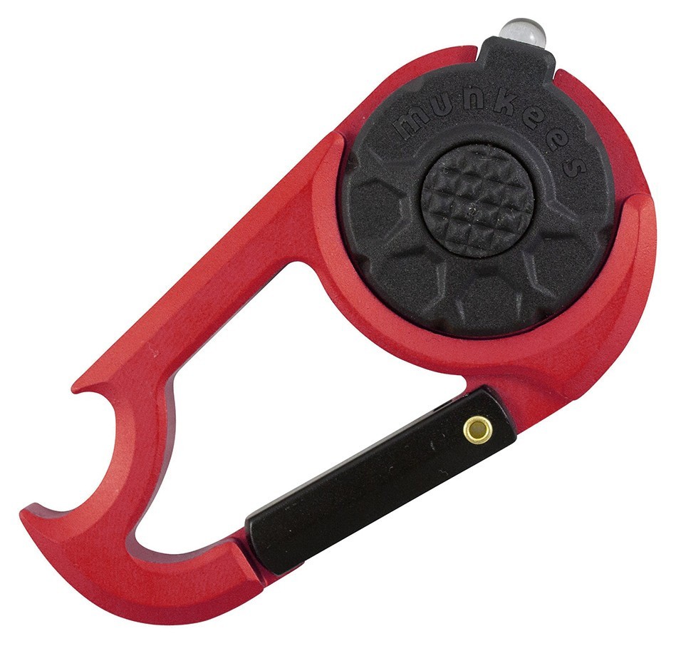 Munkees 1089 брелок-фонарик Carabiner LED with Bottle Opener NEW red
