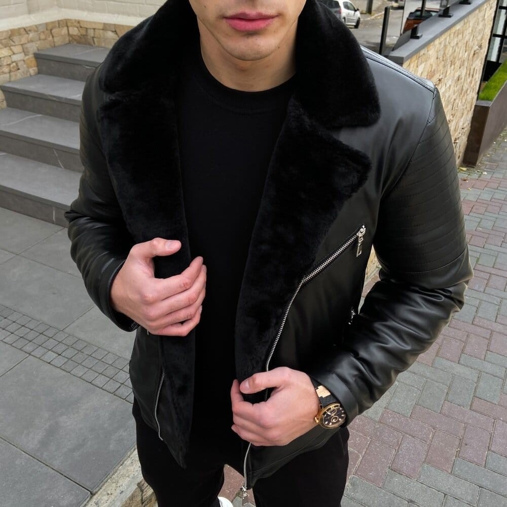 чоловіча зимова Куртка без капюшону Pobedov Winter Jacket V6 Black