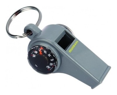 Munkees 3339 брелок-свисток 3 Function Whistle grey