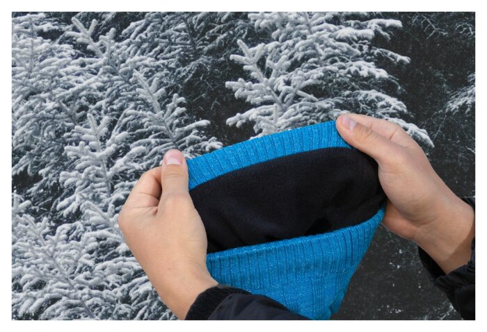 Водонепроникна шапка Dexshell Heathered Rib Knit Beanie, onesize (56-58 см), блакитний