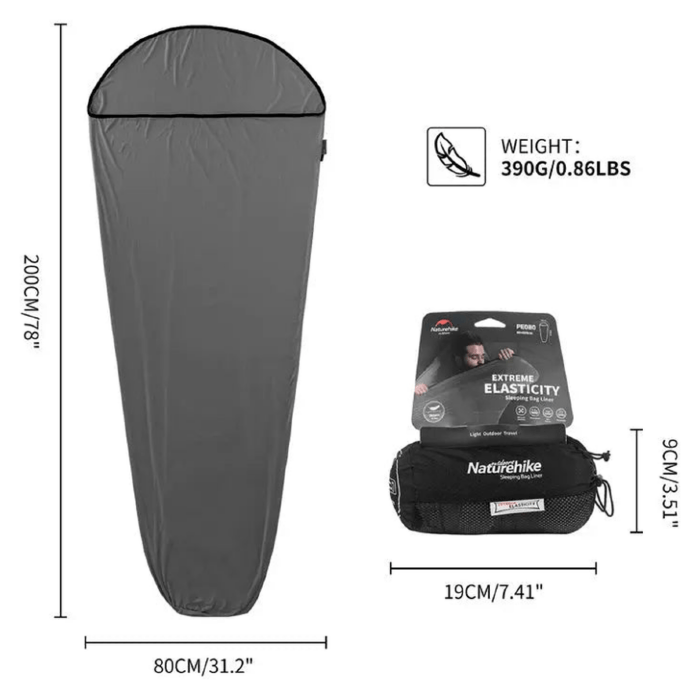 Підкладка для спального мішка Naturehike NH17N002-D, поліестер, графіт