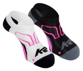 Носки для туризму K2 ACTIVE LOW DX SX 2 PACK 35-38 White/n.fuxia+black/n.fuxia (11766)