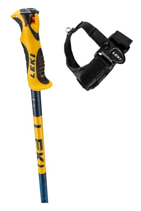 Палиці для гірських лиж для підлітків Leki SPITFIRE LITE S 100см Denim blue/aegean blue/mustard yellow (65065401-WRH)