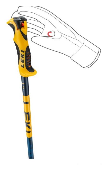 Палиці для гірських лиж для підлітків Leki SPITFIRE LITE S 100см Denim blue/aegean blue/mustard yellow (65065401-WRH)